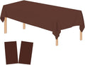 2 Pack Brown Plastic Tablecloths Disposable Xmas Table Covers Table Cloths BBQ Picnic Birthday Christmas Parties Covers Waterproof Oil-Proof Table Cloth Thin Coffee Table Cloths 54 x 108 in