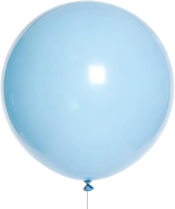 Pastel Blue Latex Party Balloons 10 Pack 36 inch Round Light Blue Balloons for Wedding Baby Shower Gender Reveal Birthday Party Decoration