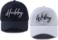 Set 2 of Wifey and Hubby Hats for Women Men, Funny Cotton New Wife Husband Embroidered Baseball Cap