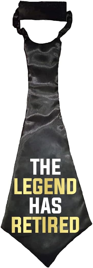 Sterling James Co. Oversized Retirement Party Necktie - Funny Legend Has Retired Novelty Tie - Retirement Gifts for Him - Party Favors and Supplies