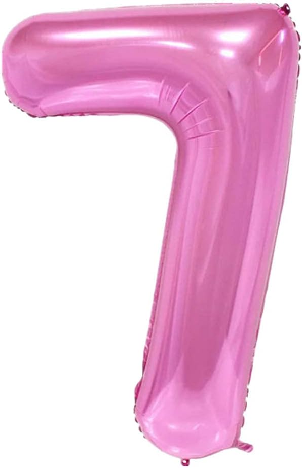 40 Inch Large Foil Helium Number Balloon Birthday Wedding Party 0-9 (Pink, 7)