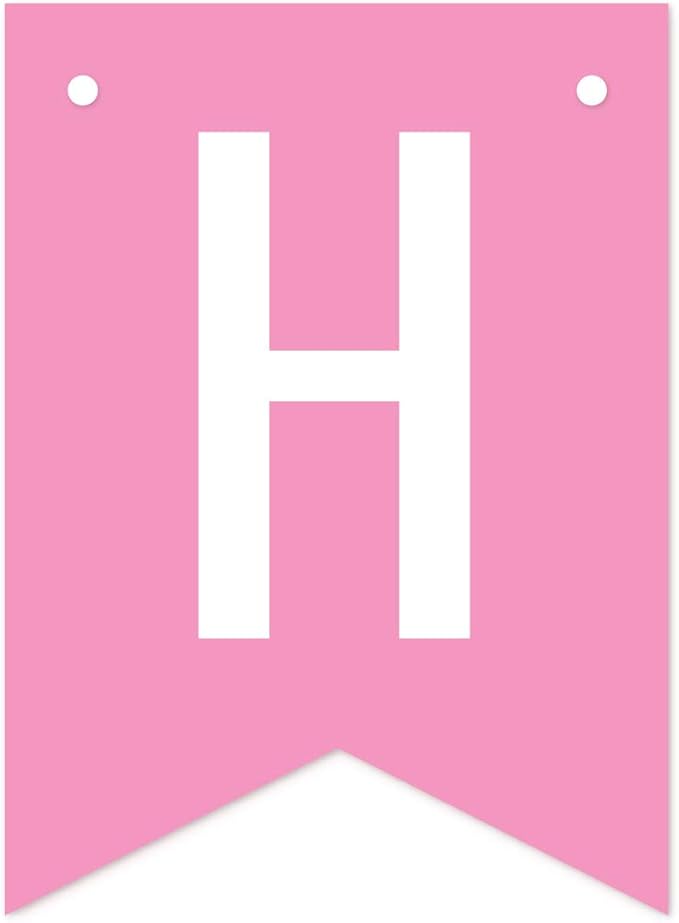 Andaz Press Personalized Hanging Pennant Banner Party Decorations, Pink, Brown, Happy 4th Birthday Olivia, 1-Pack, Approx. 5-Feet, Custom Name and Number, Girl Monkey Theme