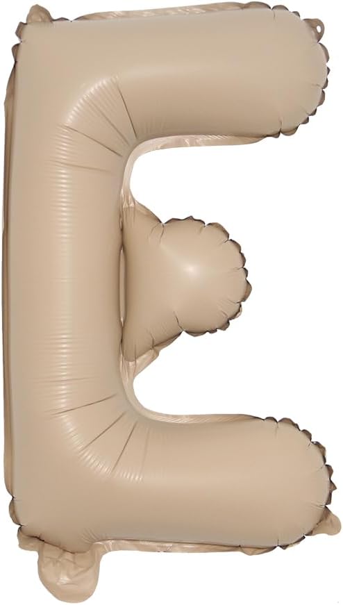 16 inch Caramel Foil Letter Alphabet number Balloon Happy Birthday Party Balloons Wedding Decoration Kids Toys Baby Shower Air Balloon (16 inch Caramel E)