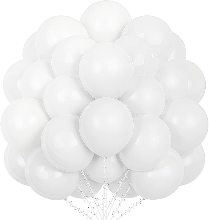 400 Pcs White Balloons 12 Inch Bulk Latex Balloon for Birthdays Weddings Party Decorations