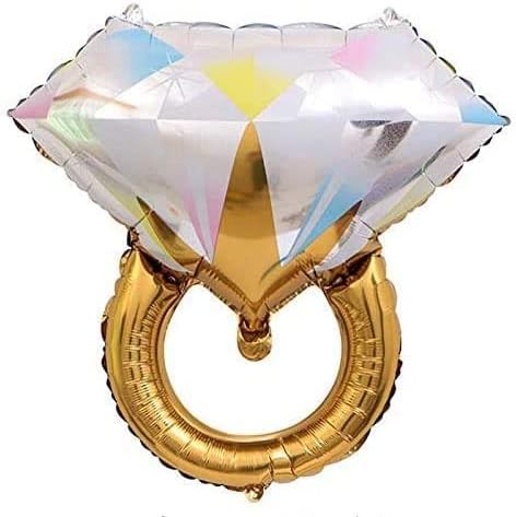 SHUNTAI Gold Engagement Party Decorations Ring Balloons Gold 16 inch Miss to Mrs Letter Balloons Banner Kit Engagement Aluminum Balloon for Wedding Bridal Shower Party Decor