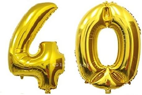Glanzzeit 16 Inch Gold Balloons Decor Letters A to Z Numbers 0 to 9 for Wedding Prom Birthday Party (Number 4)