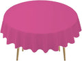 PARTY ULYJA Hot Pink Plastic Tablecloths 2 Pack Fuchsia Disposable Table Covers 84 Inch Circle Magenta Birdal Shower PEVA Cerise Table Cloths for Picnic Birthday Wedding's 6 ft Round Table Use