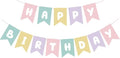 ZHENGYE Macaron Happy Birthday Banner Sign Party Decoration for Kids Girls Adult Birthday Party Decorations Supplies