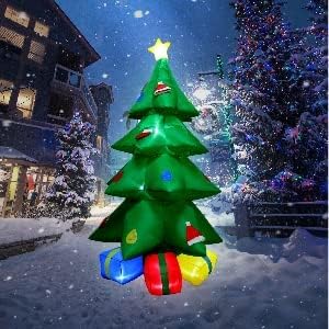 TRMESIA 10ft Christmas Inflatable Tree Gift Box Decoration with LED LED Lights for Party Lawn New Year Blow up Prop Display Indoor Outdoor Decor Clearance Decoración navideña inflable navideña