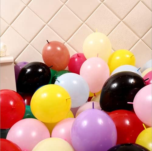 IN-JOOYAA 6 Inch Black Latex Link Balloon 100 Pcs Quick Linkable Balloon for Party Decoration