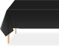 QIKSION Black Plastic Table Cloth Disposable 6 Pack, 54 x 108 Inch Tablecloths for Party, Graduation, Halloween Decorations, Rectangle Table Cover