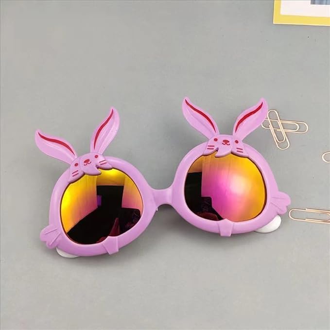 Easter Bunny Sunglasses Photo Booth Props, Rabbit Shaped Novelty Glasses for Party Decorations, Easter Event Costume Accessories, 6 Pack