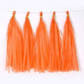 Orange Tissue Paper Tassel DIY Hanging Paper Decorations Party Garland for Parties, Weddings, Festivals, Baby Showers - 20PCS (Light Orange-35CM)