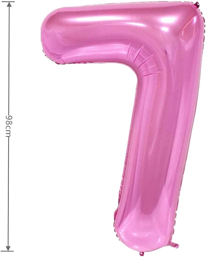 40 Inch Large Foil Helium Number Balloon Birthday Wedding Party 0-9 (Pink, 7)