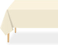 QIKSION Ivory Plastic Table Cloth Disposable 2 Pack, 54 x 108 Inch Beige Tablecloths for Party, Baby Shower, Harvest, Fall, Thanksgiving Decorations, Cream Rectangle Table Cover
