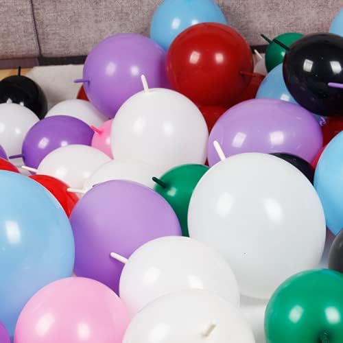 IN-JOOYAA 100 Pcs White Link Balloons 6 Inch Quick Linking Balloons for Birthday Wedding Party Decorations