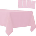 4 Pack Plastic Tablecloths Disposable Table Covers Plastic Table Cloths for BBQ Picnic Birthday Wedding Parties Waterproof and Oil-proof Table Cloth Light Weight Thin Light Pink TableCover 54 x 108 In