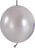 IN-JOOYAA 6 Inch Pearlescent Silver Latex Link Balloon 100 Pcs Quick Linkable Balloon for Party Decoration
