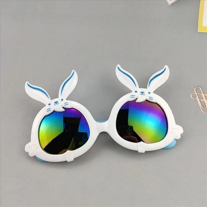 Easter Bunny Sunglasses Photo Booth Props, Rabbit Shaped Novelty Glasses for Party Decorations, Easter Event Costume Accessories, 6 Pack