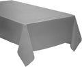 3 Pack Plastic Tablecloth Rectangle 54" X 108" Premium Disposable Table Cover for Party Birthday Wedding (Silver)