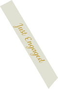 Vrogadso Just Engaged Sash with Gold Glitter Letters
