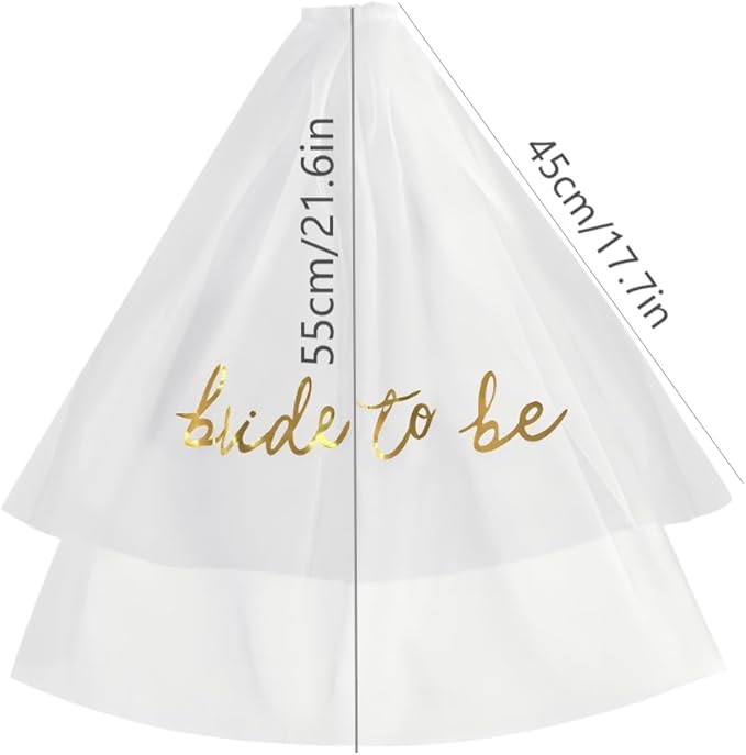 Bridal veil Bride to Be Gold Foil Print Veil for Bachelorette Party Bridal Shower Wedding Veil Engagement Party Favors