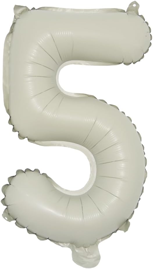 16 inch Cream Letter A to Z Alphabet Number 0-9 Foil Balloons Letter Birthday Party Wedding Decoration event & party supplies birthday balloons (16 inch Cream 5)