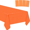 4 Pack Orange Plastic Tablecloths Disposable Xmas Table Covers Table Cloths BBQ Picnic Birthday Christmas Parties Covers Waterproof Oil-Proof Table Cloth Thin Party Table Cloths 54 x 108 in