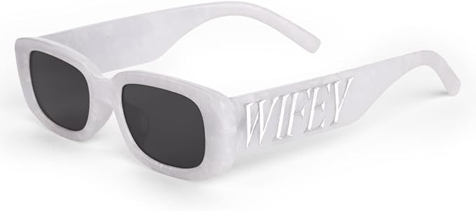 xo, Fetti Wifey Sunglasses - White Marble Sunnies | Bachelorette Party, Bridal Shower, Engagement, Beach, Bride To Be Gift, Wifey Accessories
