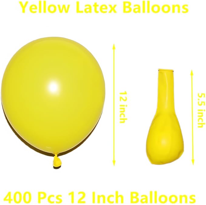 400 Pcs Yellow Balloons 12 Inch Bulk Latex Balloon for Birthdays Weddings Party Decorations