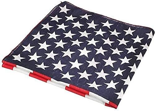 Red White and Blue American Flag Bandana Headband USA for Men and Women - Neck and Face Scarf Head Wrap