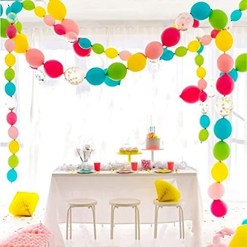 IN-JOOYAA 6 Inch Latex Link Balloons 100 Pcs Quick Link Balloon for Party Decoration(Black and White)