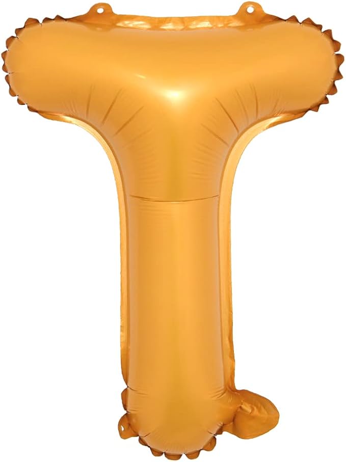 16" inch Single Orange Alphabet Letter Number Balloons Aluminum Hanging Foil Film Balloon Wedding Birthday Party Decoration Banner Air Mylar Balloons (16 Inch Orange T)