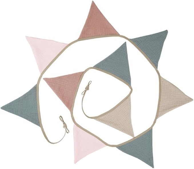 19.6ft Pennant Banner Bunting Flags Multicolor, Garland Triangle Banners Fabric for Boho Shower Wedding Party Decorations Playroom Decor (Pastel 2PCS)