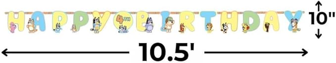 Bluey Multicolor Jumbo Add An Age Paper Letter Banner - 10" x 10.5' (Pack Of 1) - Perfect For Birthday Parties & Celebrations