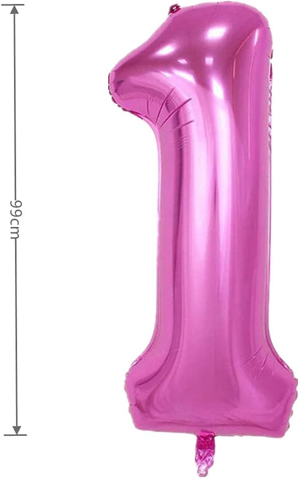 40 Inch Large Foil Helium Number Balloon Birthday Wedding Party 0-9 (Pink, 1)