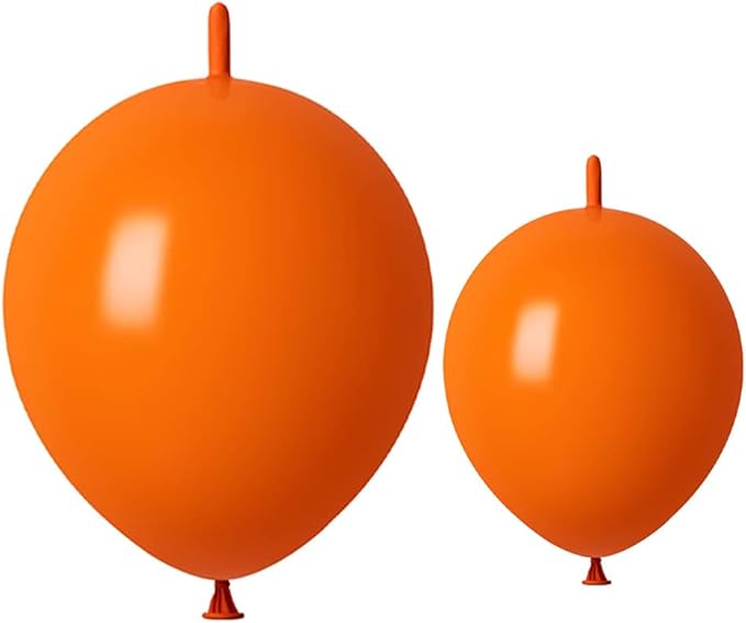 Link Balloons Orange 6 Inch 12 Inch Latex Quick Linkale Balloon 160 Pcs for Birthday, Halloween, Christmas, Party Festival Decorations