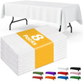 White Plastic Table Cloth - 8 Pack 54" × 108" Rectangle Disposable Tablecloths for 6FT Tables, Table Cover for Party, Holiday & Gathering Use