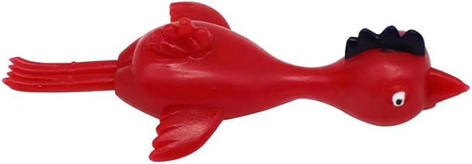 Funiverse 100 Pack Chicken Finger Flingers - Stretchy Rubber Flying Chickens, Multi Color Assortment, Individually Packaged Party Favors for Classroom, Birthday, Halloween