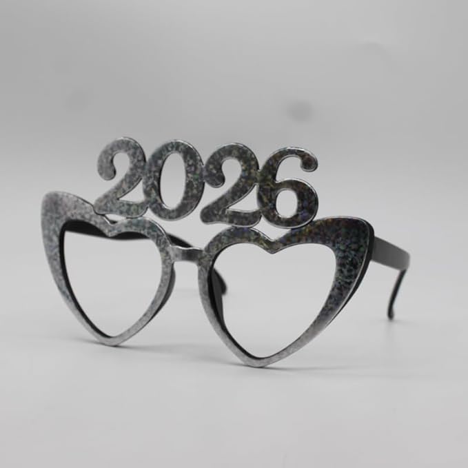 4 Pack 2026 Glasses Happy New Year Eyeglasses Fancy New Year Party Glasses Funny Sunglasses Eyewear for 2026 New Year Party Decorations