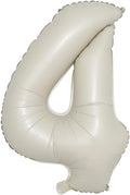 32 inch Cream Color Number Balloons 0-9 Large Digital Foil Helium Ball Girl Kids Adult Happy Birthday Party Decoration Wedding (32 inch Cream 4)