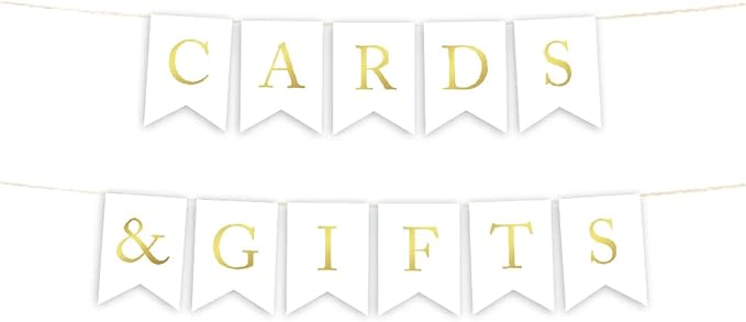 Andaz Press Hanging Bunting Pennant Party Banner with String, Metallic Gold Ink, Cards & Gifts, 5-Feet, 1-Set, Includes String