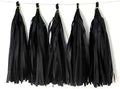 9.8in Tissue Paper Tassel DIY Hanging Paper Decorations Party Garland for Party, Wedding, Festival, Baby Shower - 20PCS (Black 25cm)