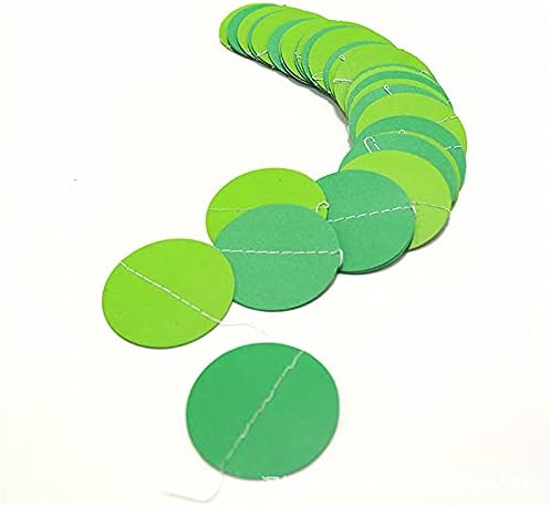 JEYE Green Circle Dots Paper Garland Party Banner Decor Paper Streamer Backdrop Hanging Decorations for Birthday Engagement Wedding Christmas Party Decor, Pack of 2, 26 Feet in Total