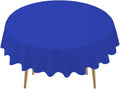 Royal Blue Plastic Tablecloths 2 Pack Disposable Table Covers 84 Inches Circle Shower Party Tablecovers PEVA Vinyl Dark Table Cloths for Parties Birthdays Weddings Banquet's 6 ft Round Table Use