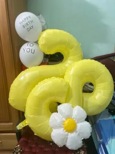 Yellow 5 Balloon, Number Balloons 40 Inch, 5th Birthday Balloon Decorations, Yellow Party Supplies, 5 Number Balloons