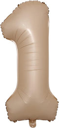 40 inch Caramel Cream Color Number Balloons 0-9 Large Digital Foil Helium Brown Beige Balloon Happy Birthday Party Decoration (40 inch Caramel 1)