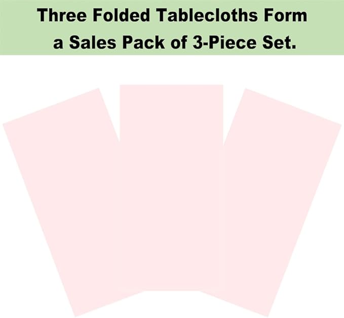 Plastic Light Pink Tablecloths 3 Pack Disposable Table Covers 54" x 108" Baby Pale Pink Table Cloths for Parties Bridal Shower Engagement Wedding Birthday, Fits 6 to 8 Foot Rectangle Tables
