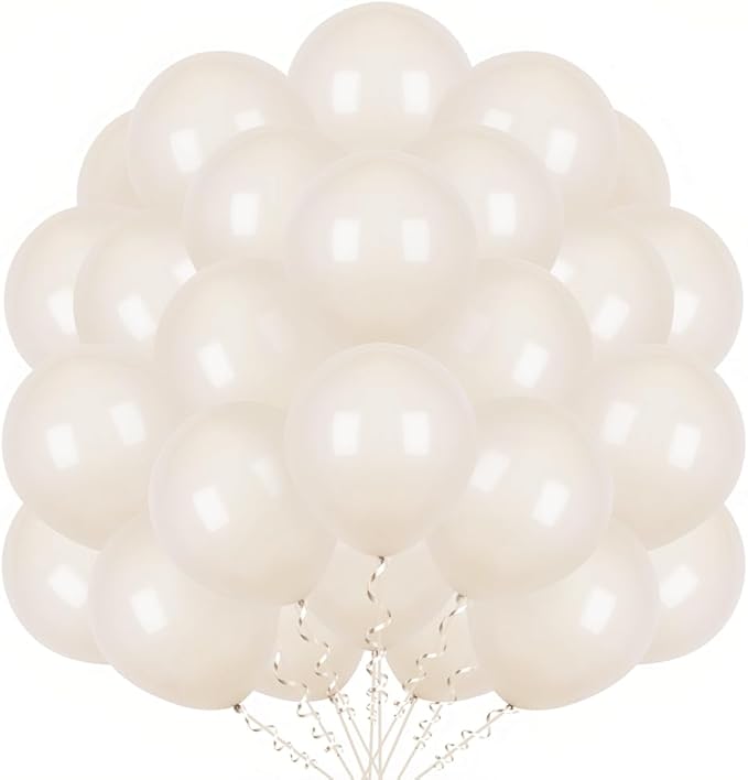 400 Pcs Sand White Balloons 12 Inch Sand White Cream Beige Bulk Latex Balloon for Birthday Wedding Bridal Shower Gender Reveal Party Decorations