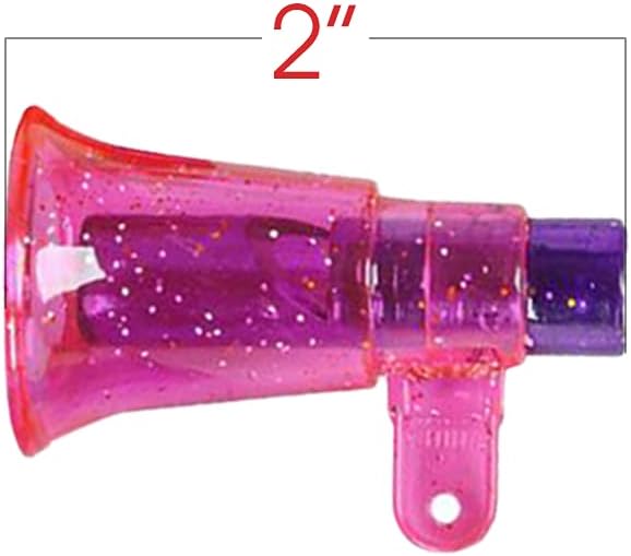 ArtCreativity Mini Glitter Megaphone Whistles Set of 12, Fun Noise Makers Party Favors for Kids, Durable Plastic Material, Christmas Gift for Kids, Child New Year Party Gifts